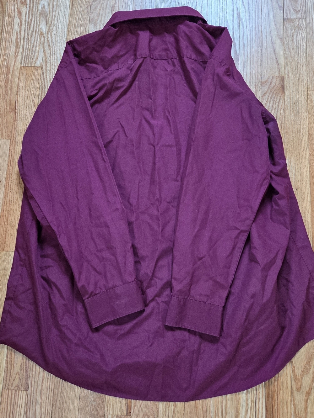 Van Heusen Men's Burgundy Button-Down Dress Shirt 20 36/37 Big & Tall - Picture 2 of 8